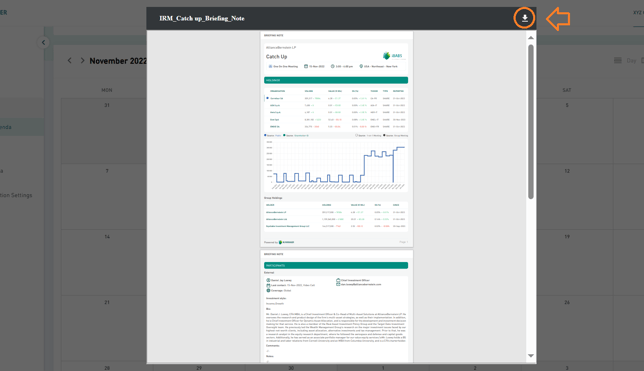 Preview the Briefing Note on-screen and click the download icon in the top-right corner to save it as a PDF