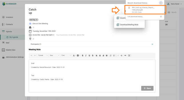 Find your downloaded itinerary PDF