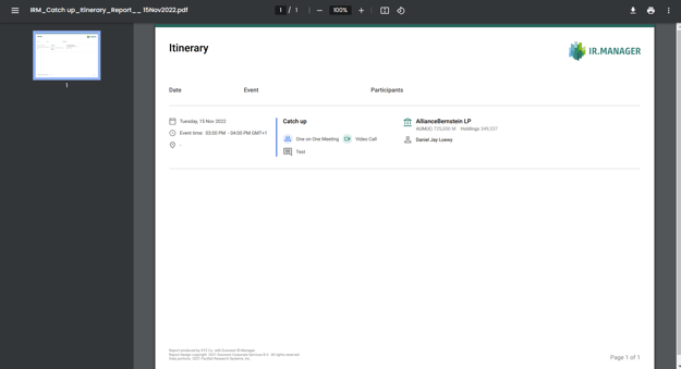 Visualize the itinerary