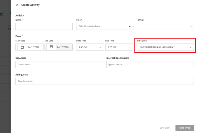 IRM - How to set up a Time-Zone in the Agenda - 2025-01