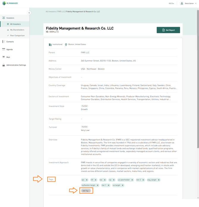 How to tag an organization in IRM
